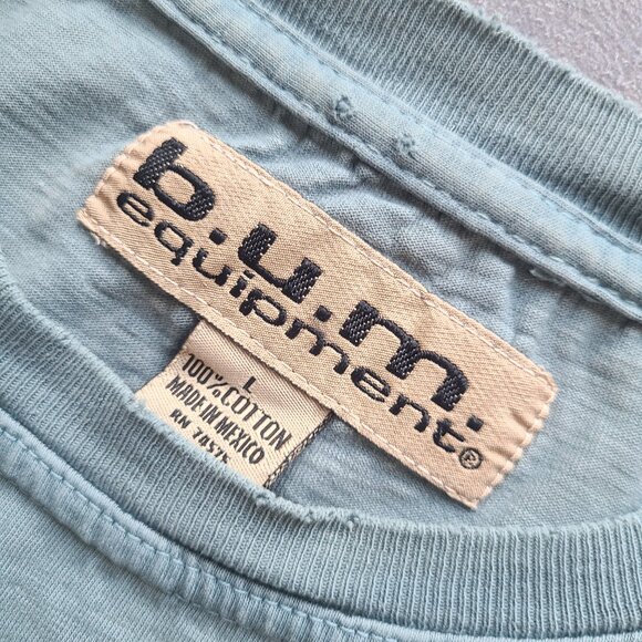B.U.M. Equipment Teal Blue Vintage Tee - Large - Picture 3 of 5
